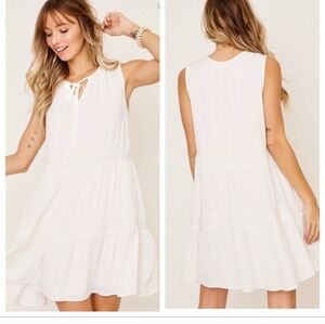 Elegant Summer: White Sleeveless Tunic Top Or Dress